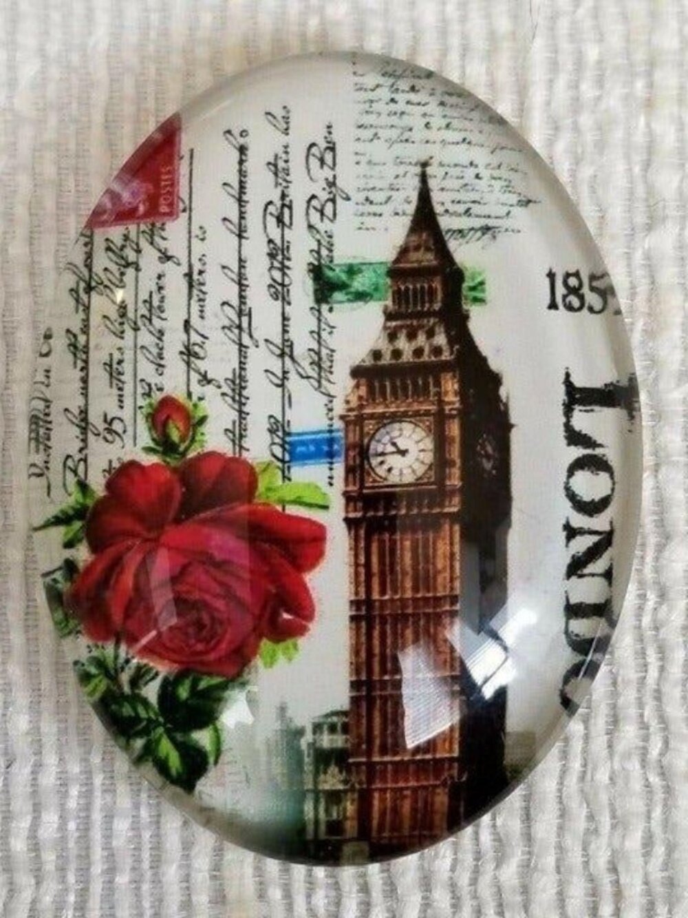 XL World Travel Glass Cabochon 6025